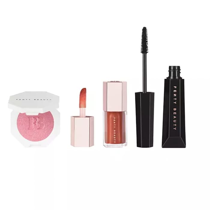 One of the best makeup gift sets for women who love all things beauty, the Fenty Snackz by Fenty Beauty by Rihanna Fam Faves Eye, Lip & Highlighter Set available now at Sephora